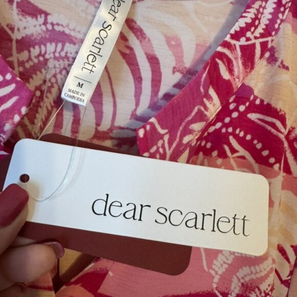 ❤️NWT PERFECT for SUMMER  PINK PRINT TOP  MEDIUM    #G - Picture 8 of 8